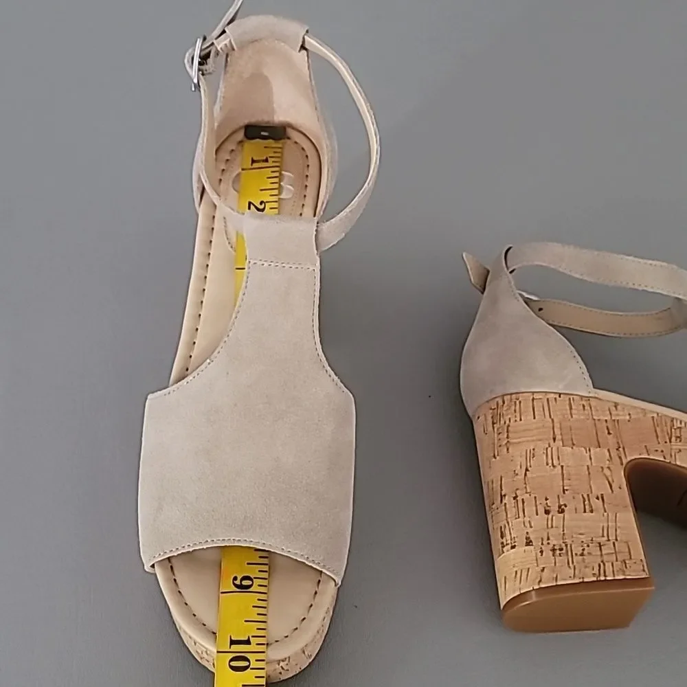 Gianni Bini New Light Suede Cork Platform Sandals 9.5M